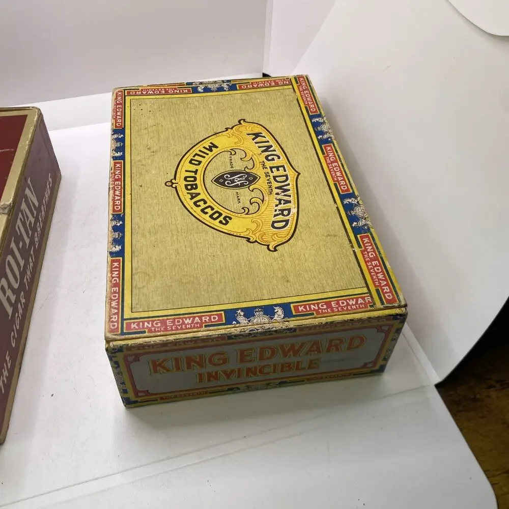 2 Vintage Roi Tan King Edward Cigar Boxes